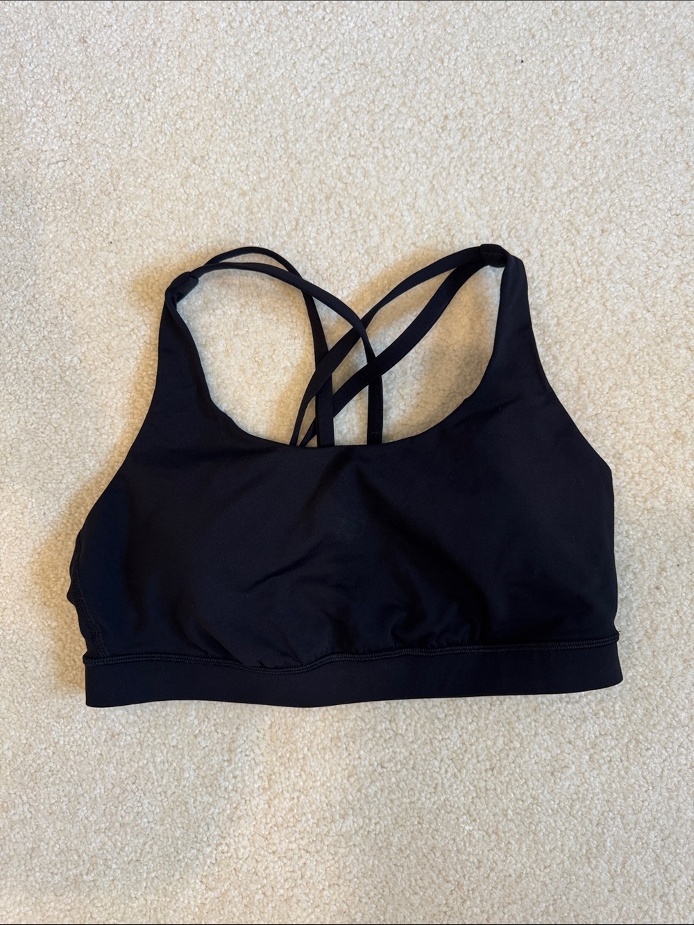 Lululemon Black Strappy Sports Bra - Comfortable Support